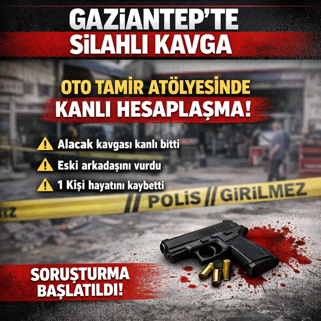 Gaziantep’te Oto Tamir Atölyesinde Silahlı Kavga: 1 Ölü