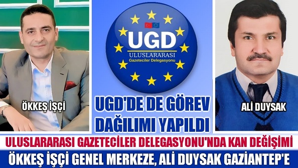    Kısa adı ’UGD’ olan Uluslararası Gazeteciler Delegasyon’un da görev dağılımı gerçekleşti.Ali DUYSAK  il başkanlığına atandı