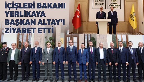 İçişleri Bakanı Ali Yerlikaya, Konya Büyükşehir Belediye Başkanı Uğur İbrahim Altay’ı ziyaret ederek çalışmalar hakkında bilgi aldı.