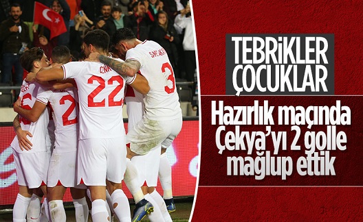 A Milli Futbol Takımı, Gaziantep’te oynayanan hazırlık maçında Çekya’yı 2-1 mağlup etti.
