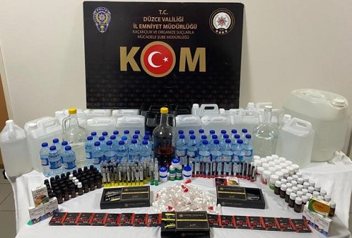 Düzce’de sahte içki operasyonu