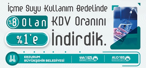 BÜYÜKŞEHİR SU KULLANIMINDAKİ KDV ORANINI YÜZDE 1’E İNDİRDİ