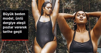 BÜYÜK BEDEN MODEL, ÜNLÜ DERGİYE ATEŞLİ POZLAR VEREREK MODA TARİHİNE ADINI YAZDIRDI