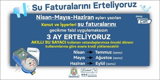 ÇAN BELEDİYESİ SU FATURALARINI 3 AY ERTELİYOR