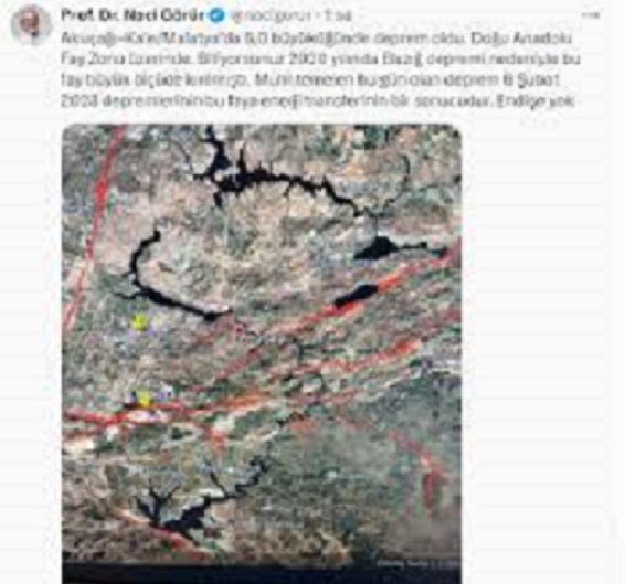Malatya’da olan deprem sonrası Naci Görür’den ilk açıklama geldi!