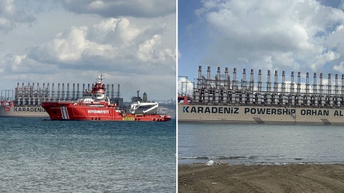 Yalova’nın Çiftlikköy açıklarında 289 metre uzunluğundaki enerji gemisi fırtına nedeniyle karaya oturdu.