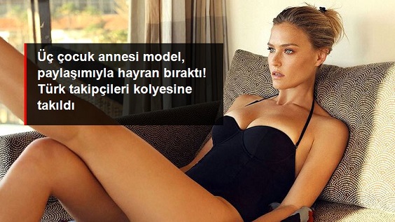 Üç çocuk annesi dünyaca ünlü model, fitliği ve güzelliğiyle dikkat çekti.