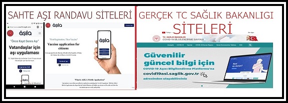 Sağlık Bakanlığı Covid 19 Bilgilendirme web sitesi yerine  sahte bir web sitesine yönlendiriliyor. 