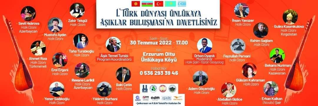 1.Türk Dünyası Ünlükaya Âşıklar Buluşması Programı’na ve Aşık Temel Turabi’ye  Yurtiçi ve Yurtdışından büyük ilgi 
