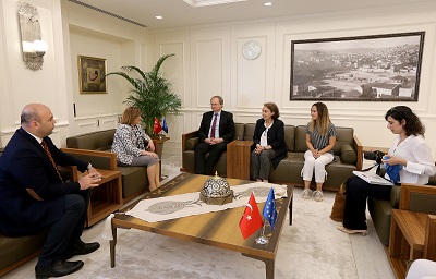 -BAŞKAN ŞAHİN, AB TÜRKİYE DELEGASYONU BAŞKANI BÜYÜKELÇİ BERGER'İ AĞIRLADI