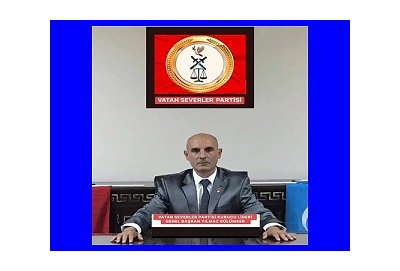 VATAN SEVERLER PARTİSİ GENEL BAŞKANI YILMAZ GÜLÜMSER DİKKAT ÇEKİYOR.