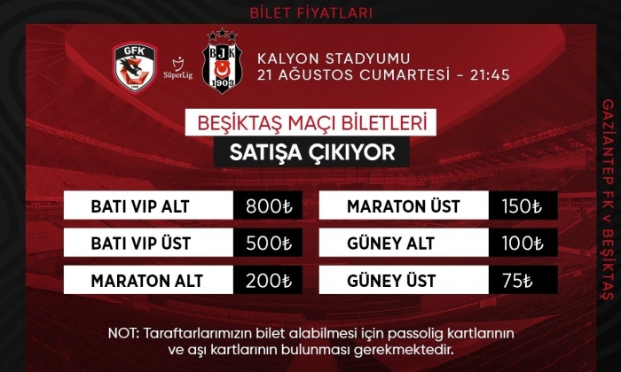 Beşiktaş biletleri satışa çıkıyor